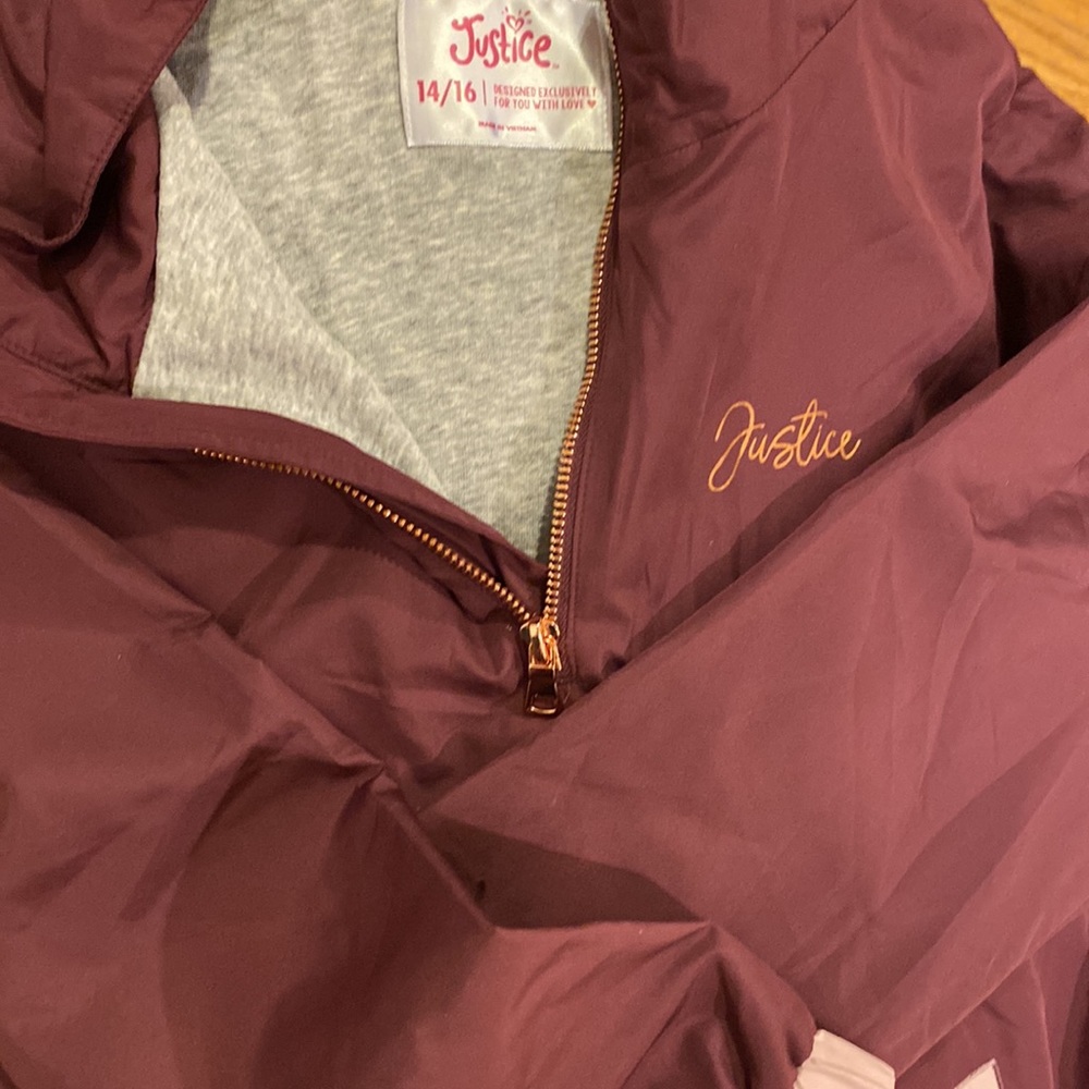 Justice size 14/16 lightweight half zip up jacket / windbreaker